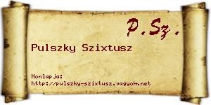 Pulszky Szixtusz névjegykártya